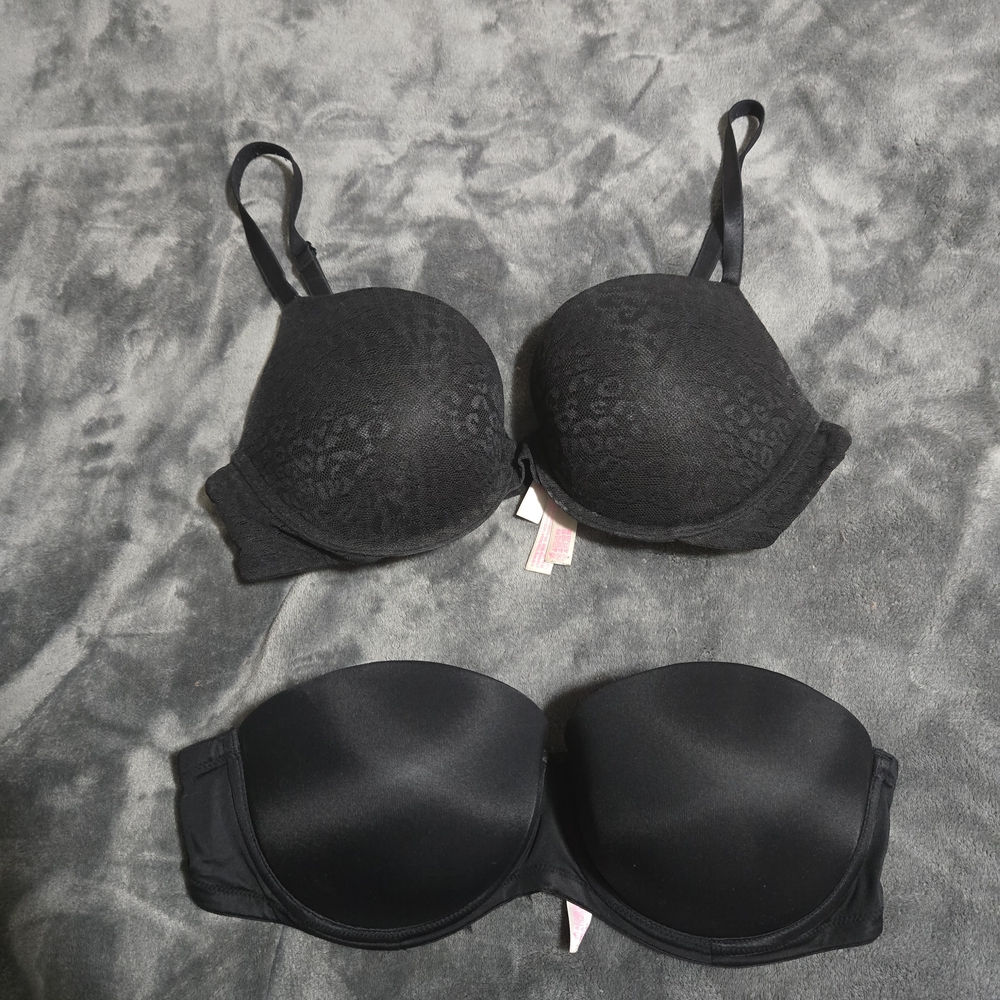 PINK Victoria's Secret Black Bra Duo